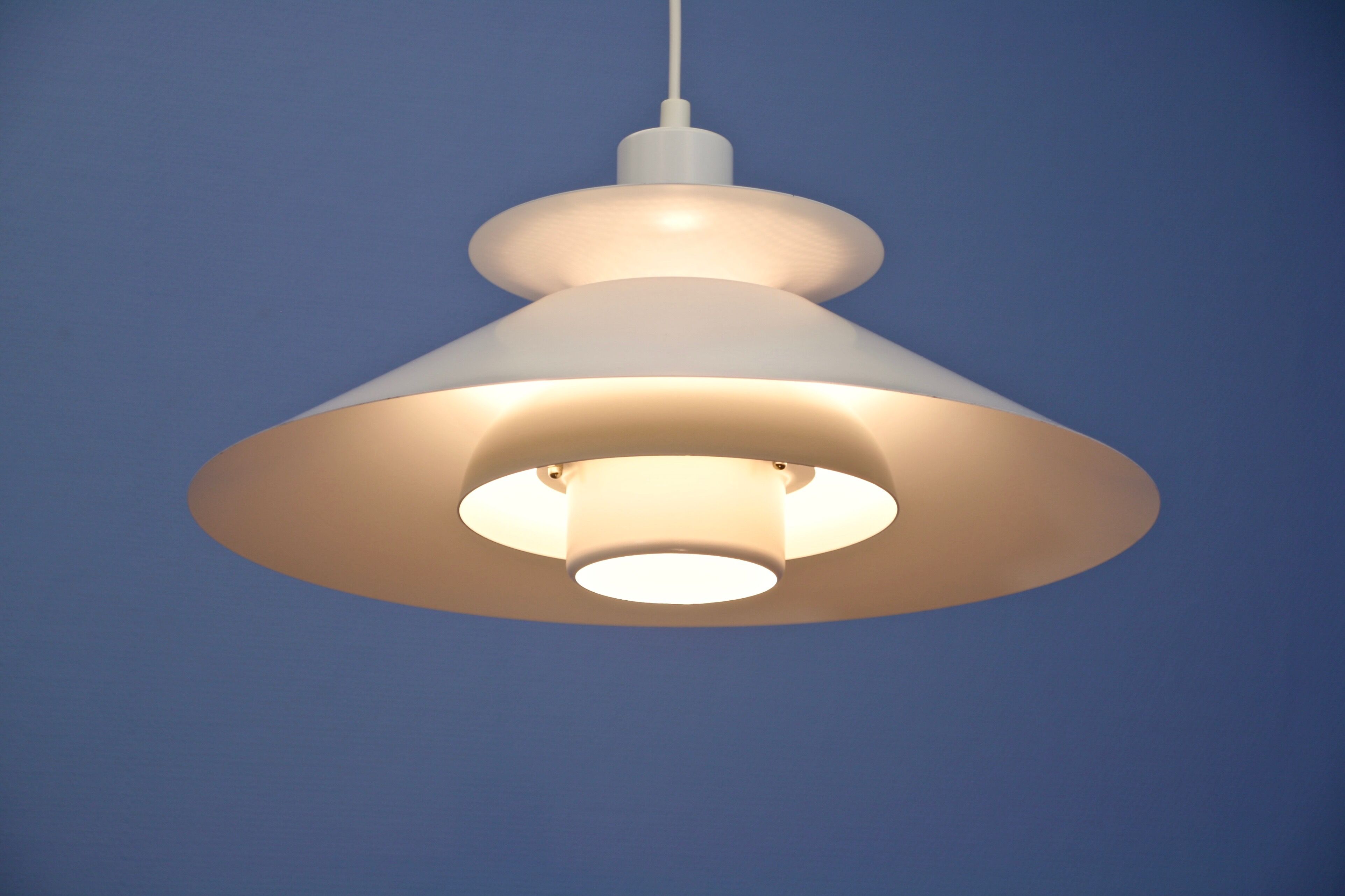 Danish hanging lamp in white, 1980s