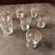 Set of 7 digestive glasses. Crystal