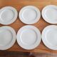 Set of 6 flat plates in porcelain liserets or Guy Degrenne