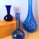 Soliflores en verre bleu