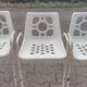 Set of 4 identical Space Age White Garden Chairs from the 70s