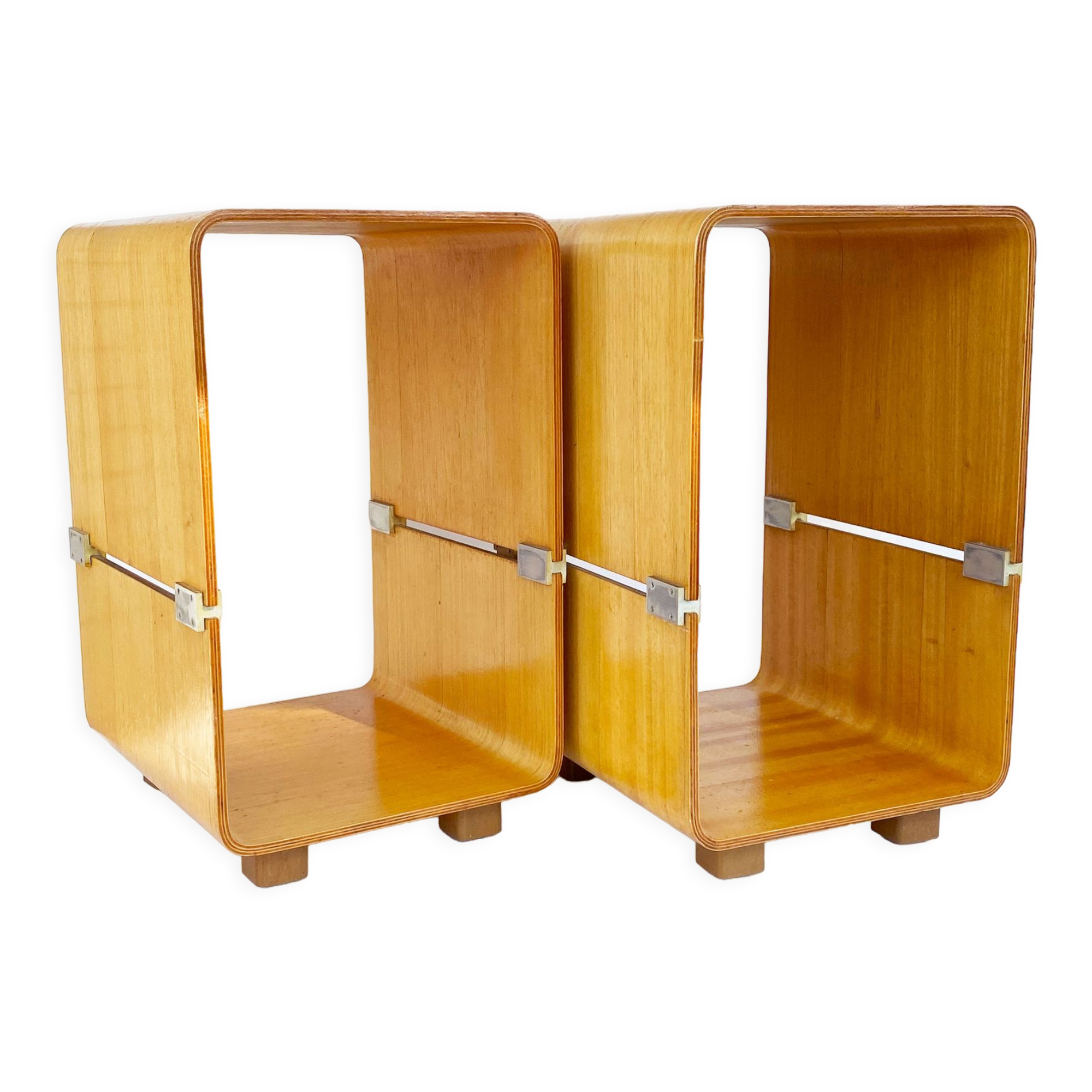 Pair of side tables or bedside plywood - Denmark, 60s