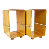 Paire de tables d'appoint ou de chevet plywood - Danemark, années 60