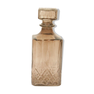 Whisky carafe in brown smoked glass sealed cap