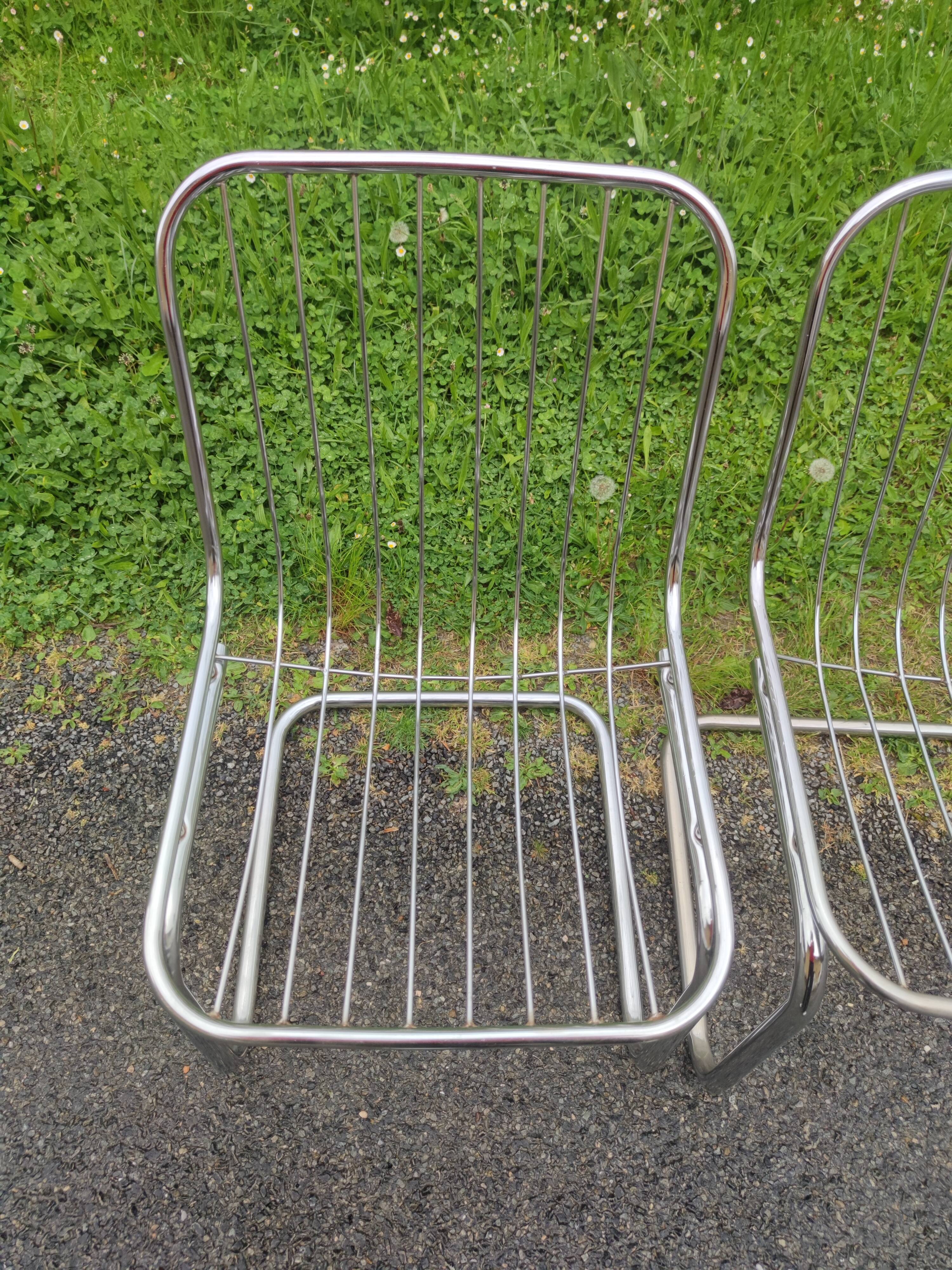 Pair of wired metal chairs 1970