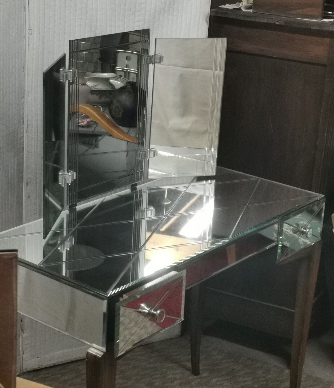 Mirror hairdresser 1930 toilet table