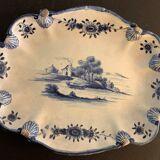 Old dish mounted in ceramic, scallop