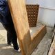 L-shaped walnut solid wood bar, professional furniture, bistro counter, reception.