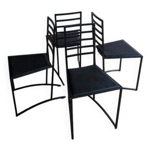 lot 4 chaises salle - acier