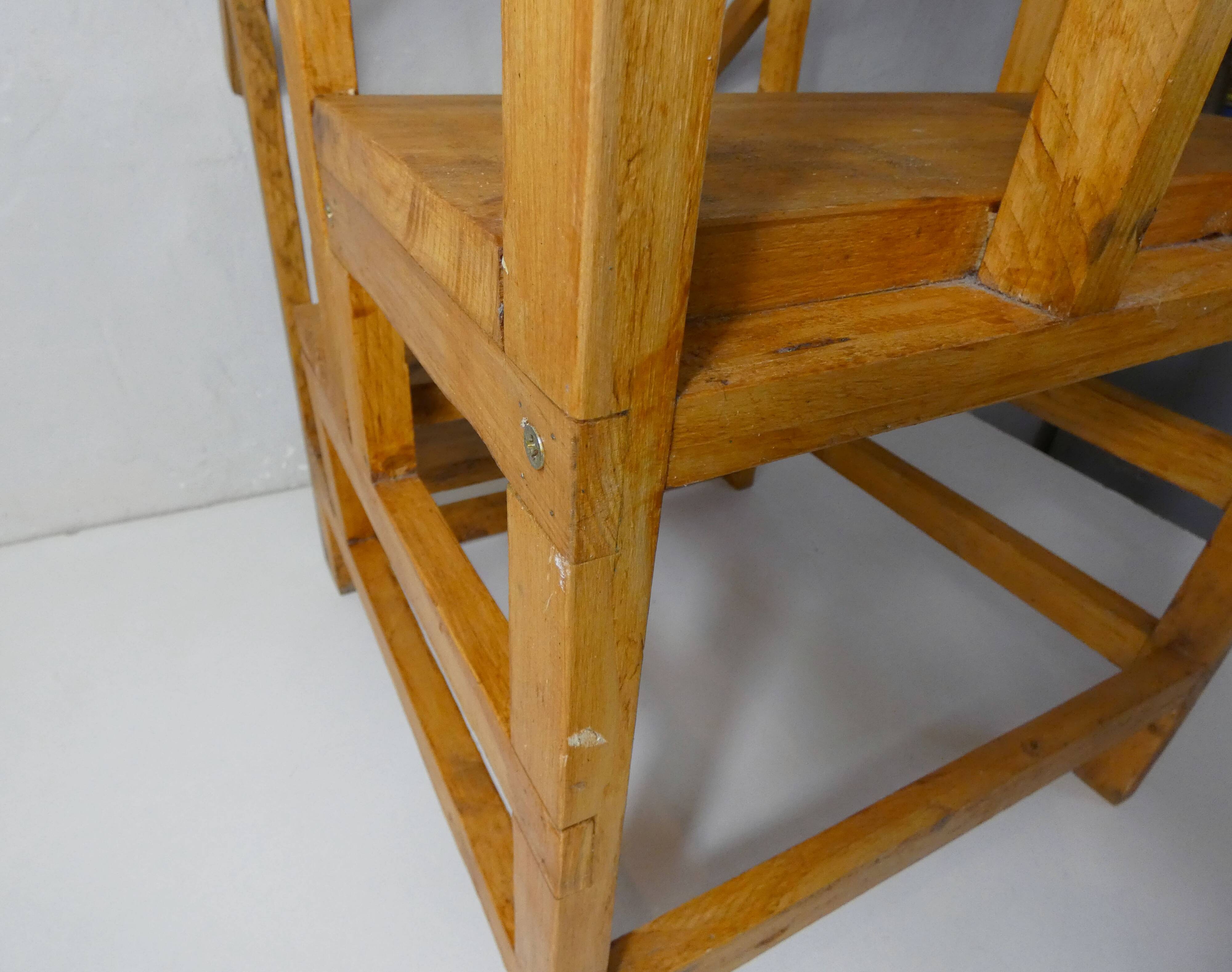 vintage wooden library staircase