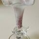 Peter Kaspar Soliflore Vase/Floral design, collared neck. Blown art glass, speckled purple. Shell inclusion. Dim 26.5 x 13 cm
