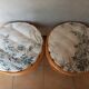 2 poufs en rotin vintage des années 70-80