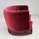 1970s, Danish 2-seater "Banana" sofa, original cherry-red velour.