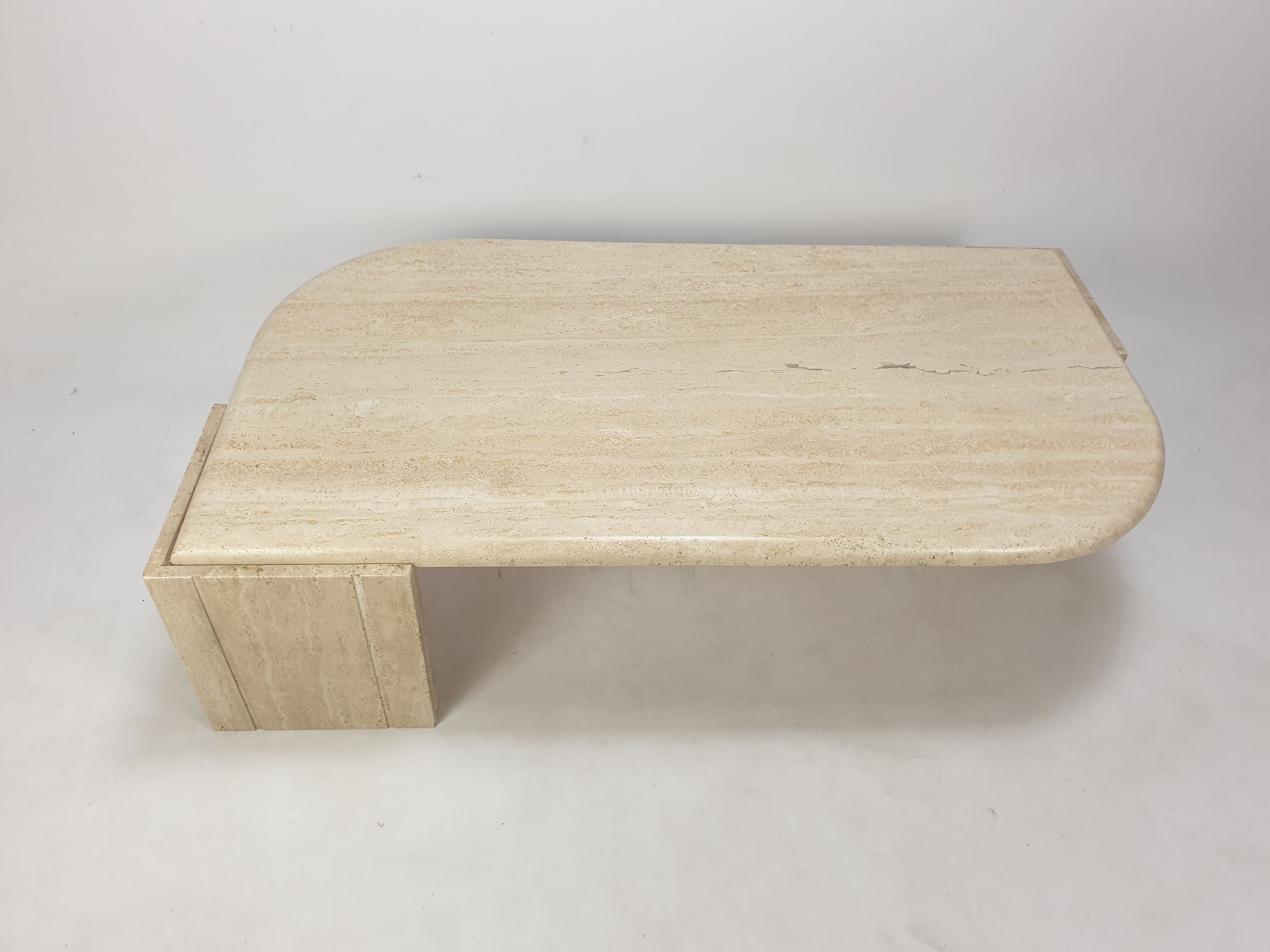 Italian travertine coffee table, 1980s