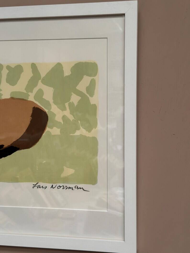 Original Swedish Color Lithograph – “Woman” by Lars Norrman – Signed