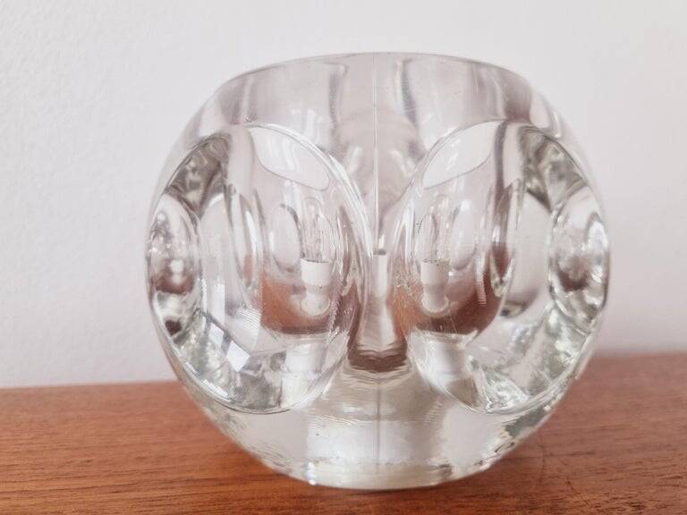 Midcentury Table Lamp Peill & Putzler Ice Cube Glass, Germany, 1970s