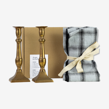 2 candle holders and 2 tea towels — All fire all flame #54