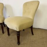 Pair of toad armchairs without armrests