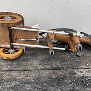 jouet cariole avec cheval en bois années 60