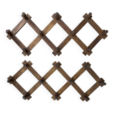 Paire de porte manteaux accordéon en chêne des années 60-70