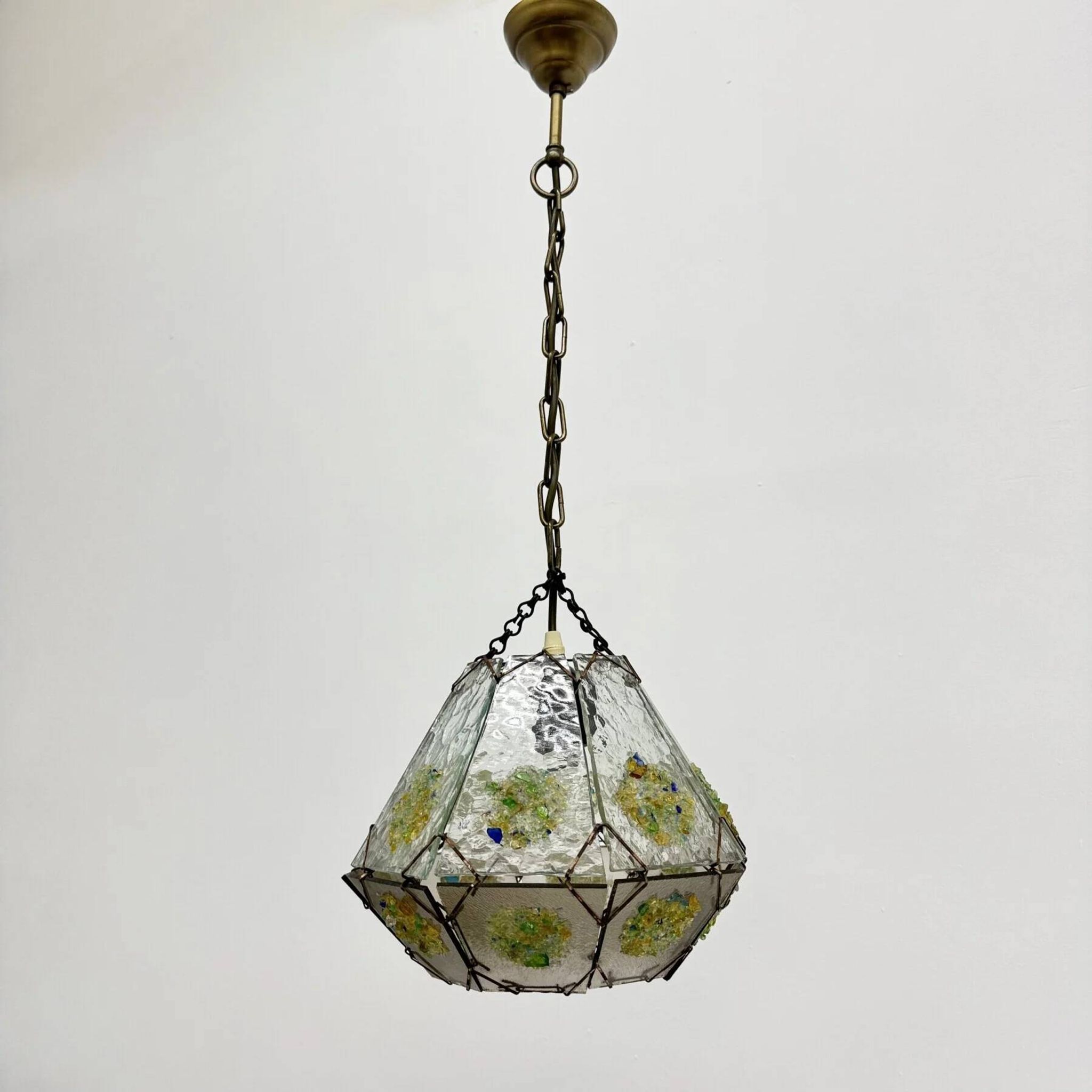 Suspension en verre brutaliste, années 1970