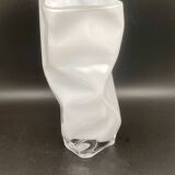 White tinted glass vase with crumpled effect