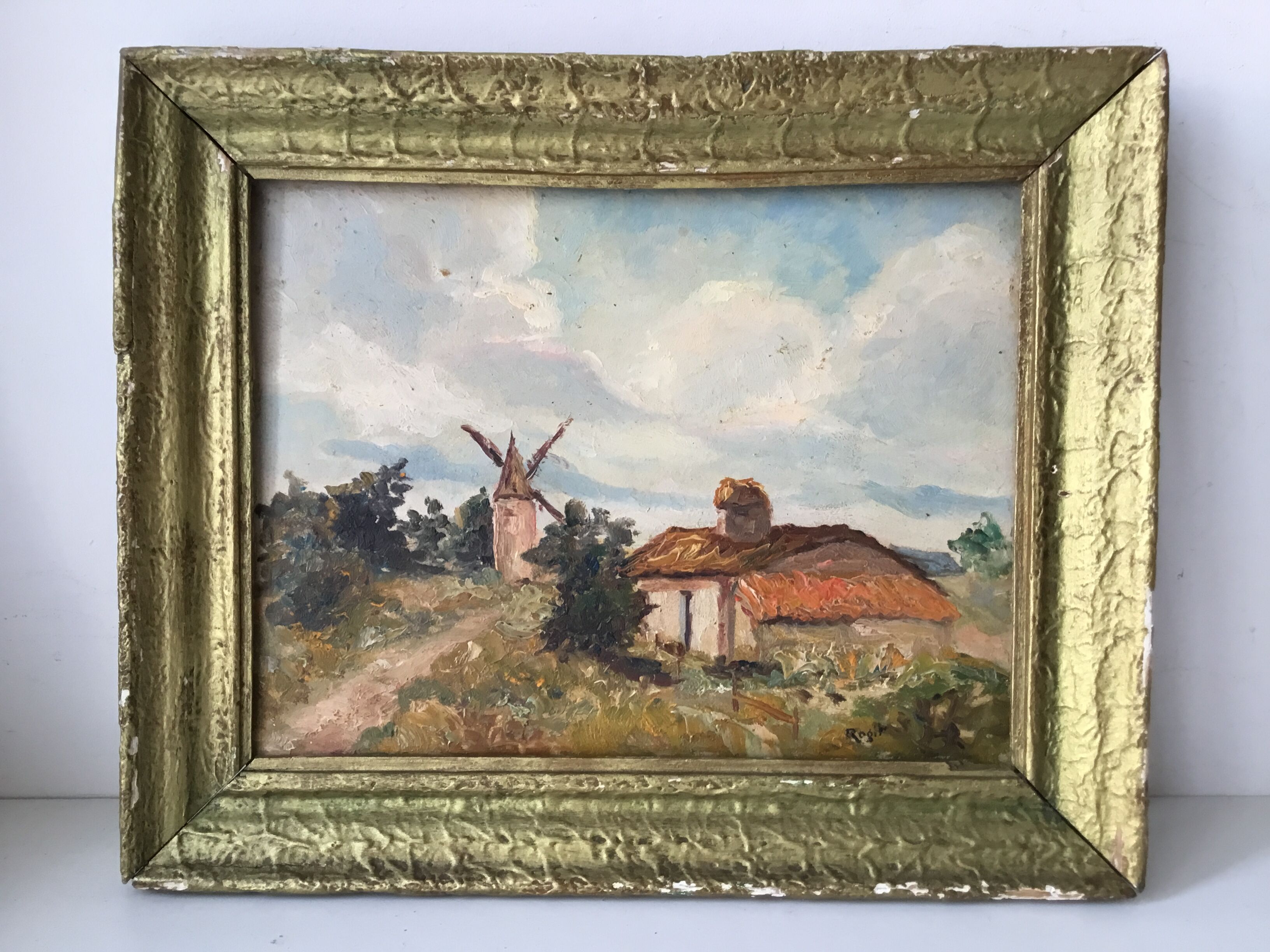 Small landscape painting of countryside