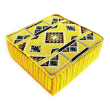 Turkish yellow floor sofa table, bohemian pouf