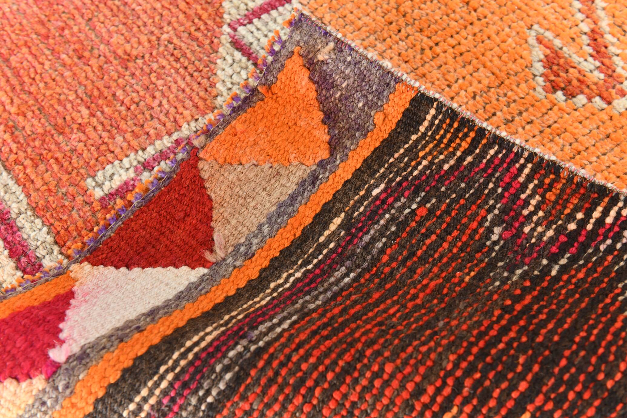 Contemporary Vintage Runner Rug, Wabi Sabi Hallway Runner Rug, 94x329 Cm