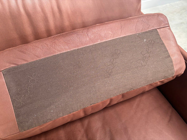 Brown leather modular sofa by De Sede; DS76, 1970s (corner)