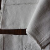 A batch of 2 White Checkered Napkins Monograms M M