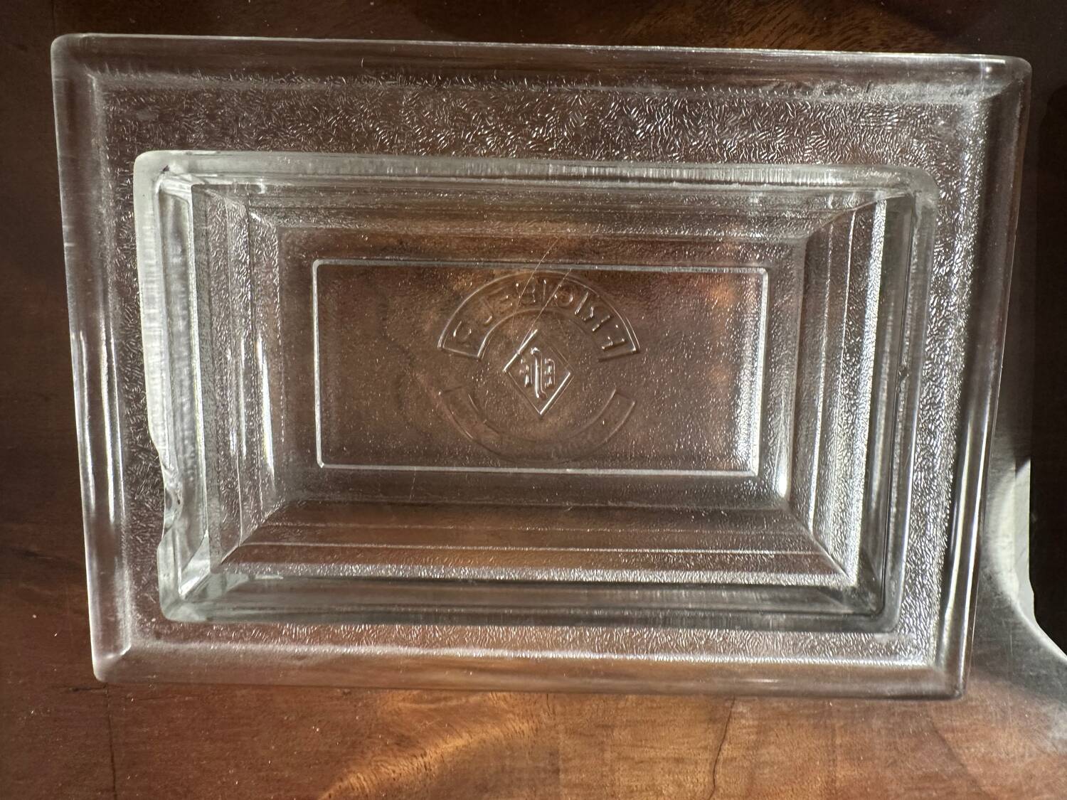 Vintage butter dish m&m refrigerator deposits. box. sgdg