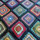 Rare! Handmade bohemian patchwork crochet blanket