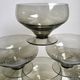 Set of 6 art deco design champagne glasses in smoked glass 30s-40s