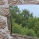 Antique Art Deco metal mirror with rose decoration – vintage wall mirror ann