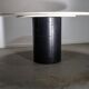 Table à manger Tobio en travertin et cuir par Afra & Tobia Scarpa pour B&B Italia, 1977