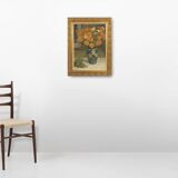Belgium baroque painting of vase with flowers signed Jos Pas, 1944