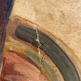 Old painting, still life with teapot and fruit, dated 1932 and signed
