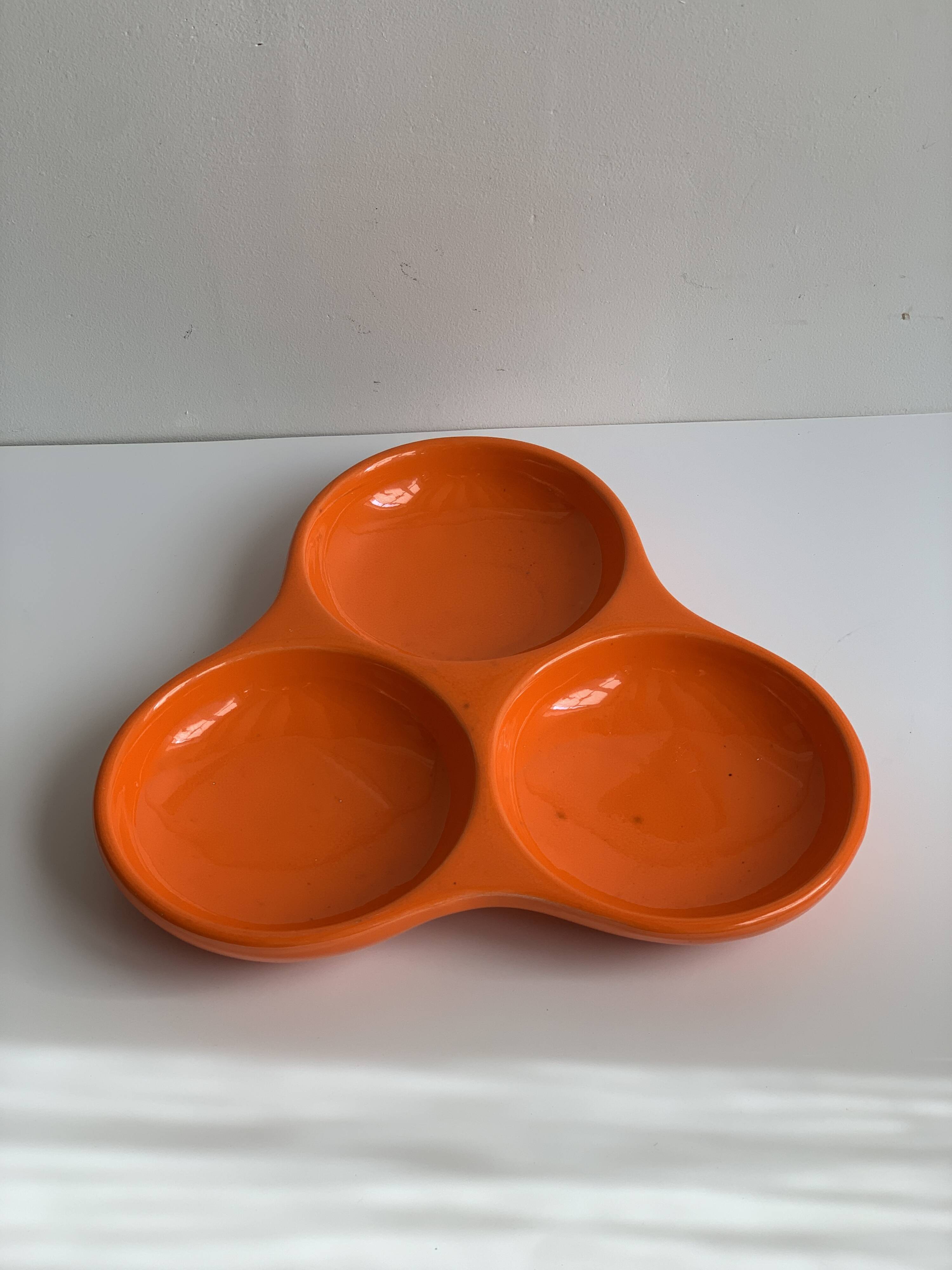 Plat céramique orange