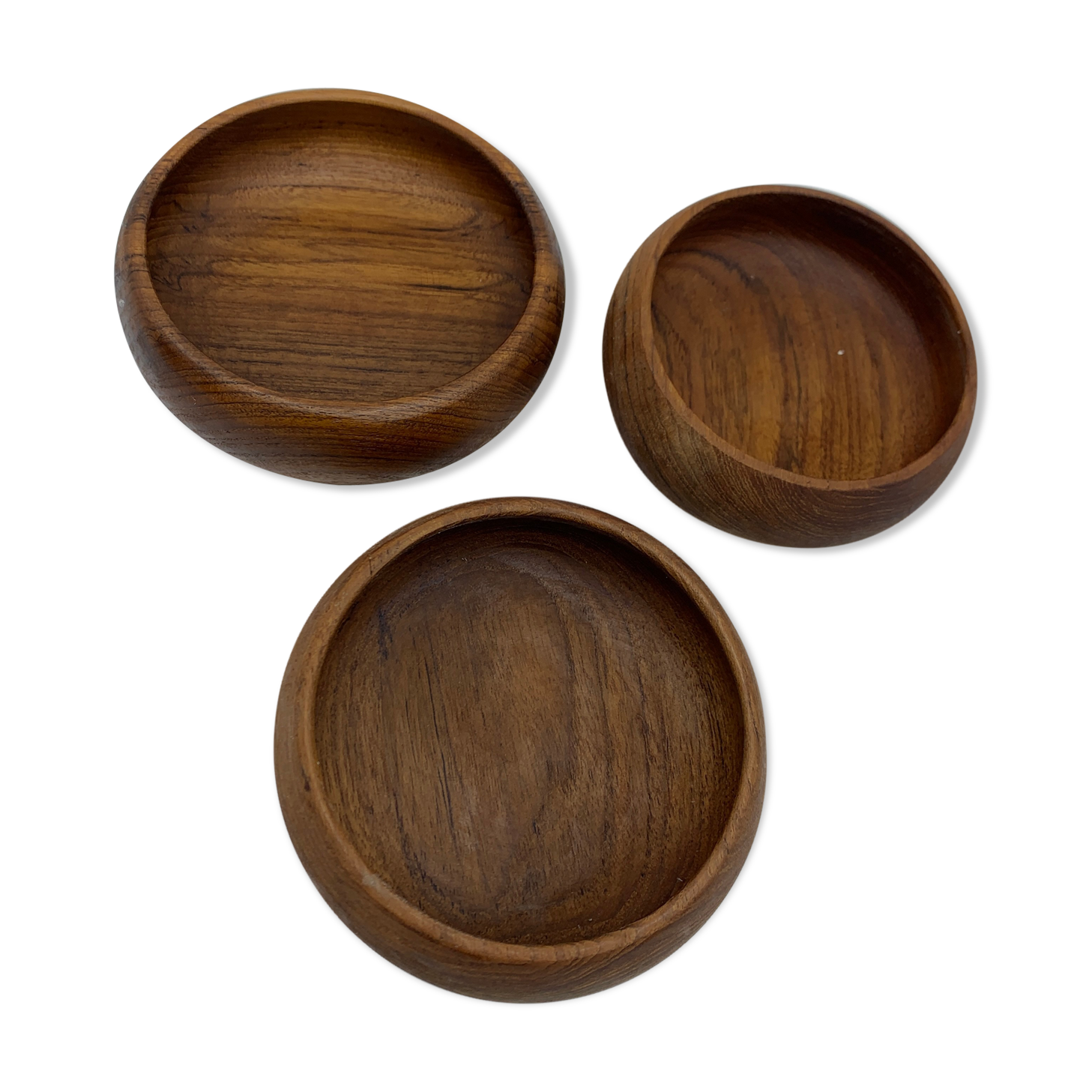 Lot of 3 bowls in Scandinavian teak teak style