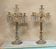 Pair of large, six-light gilt bronze candlesticks