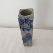 Vase carré en céramique grès signé Jean Claude Monange