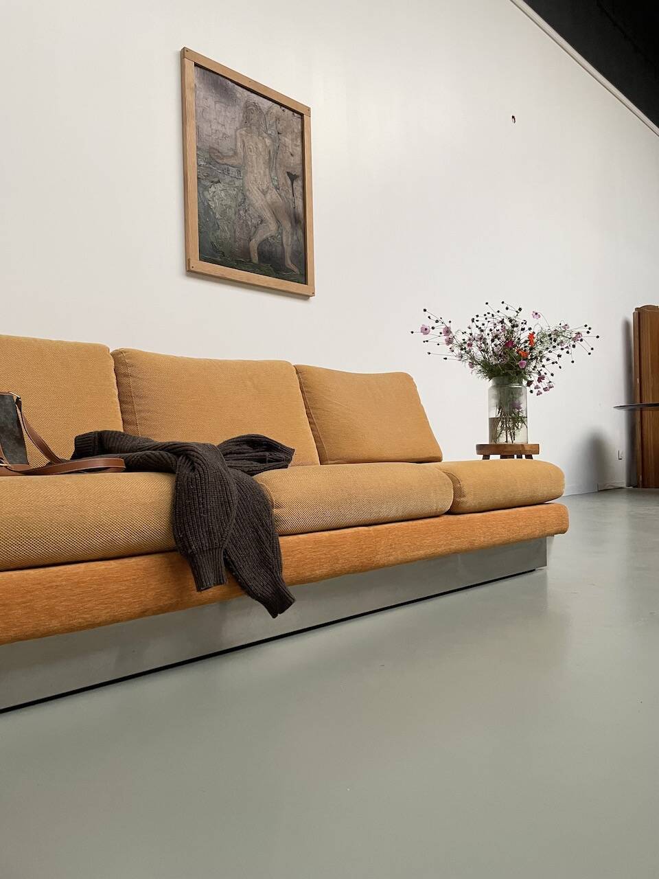 Jacques Charpentier 3-seater stainless steel sofa