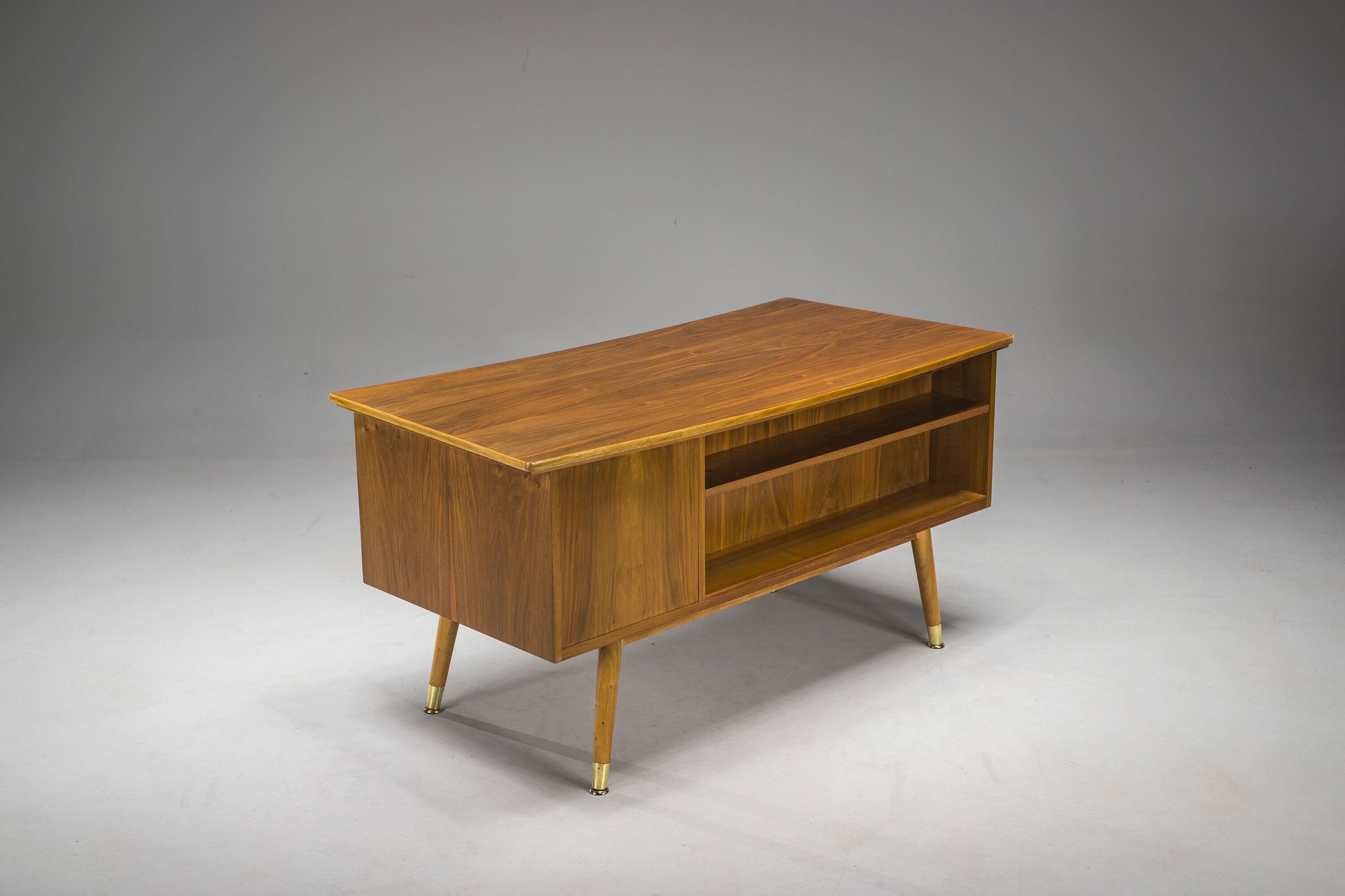 Freestanding Desk in Walnut, 1960s