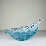 Vintage Italian Blue Art Glass Vase, 1990s