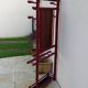 Old vintage red lacquered bamboo Asian coat rack