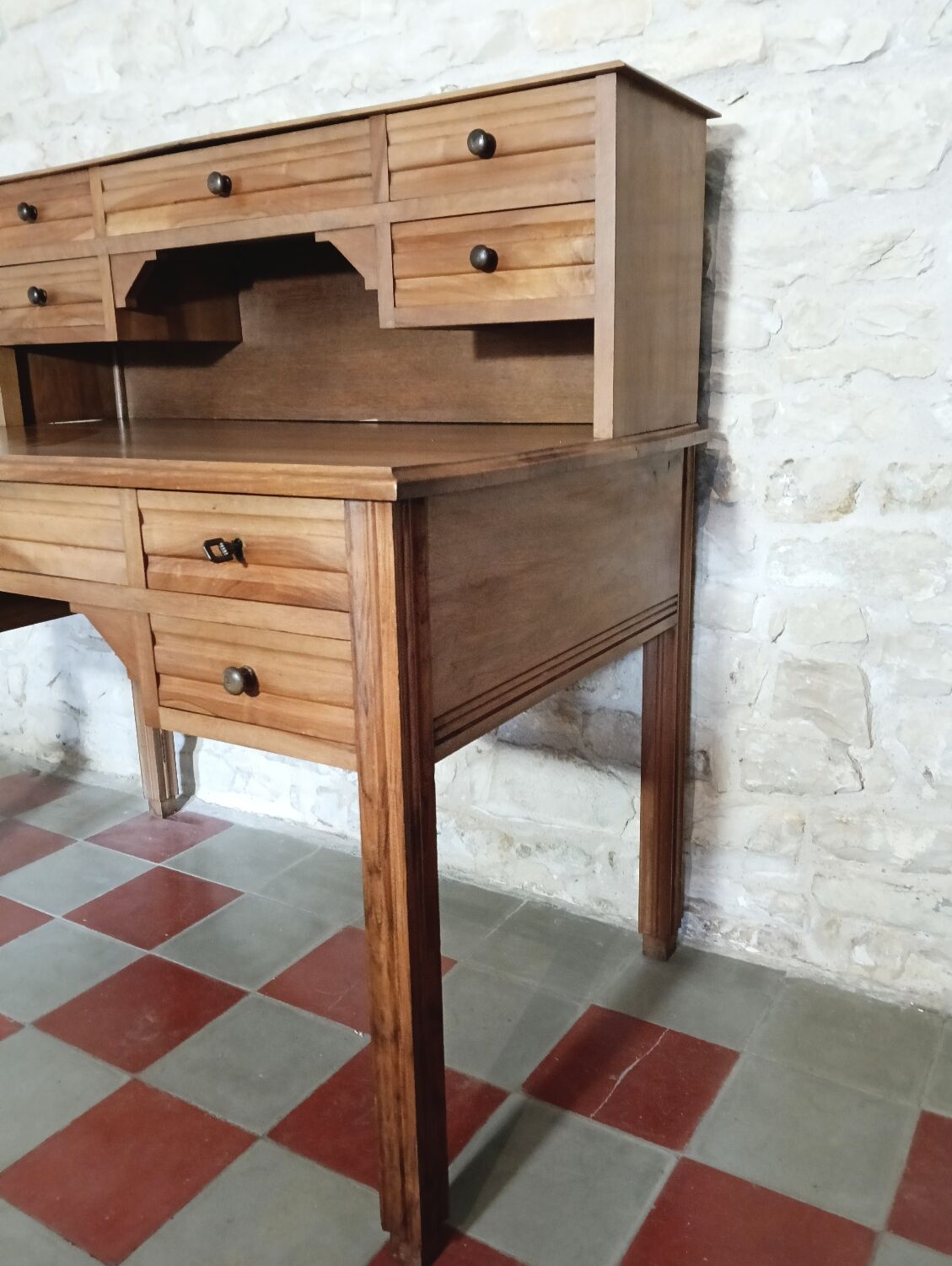 Solid walnut graduated desk