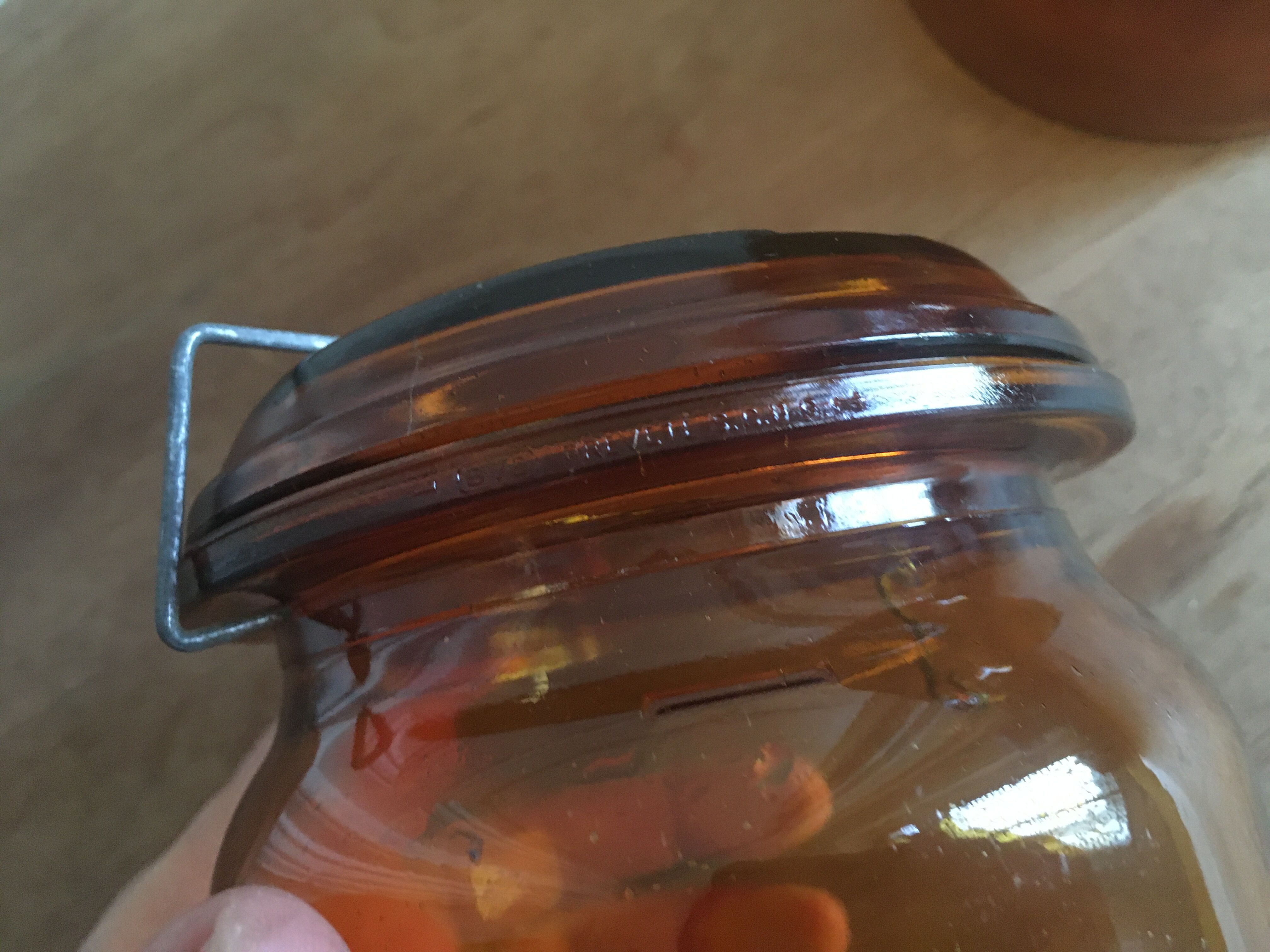 Duo of amber BVB jars