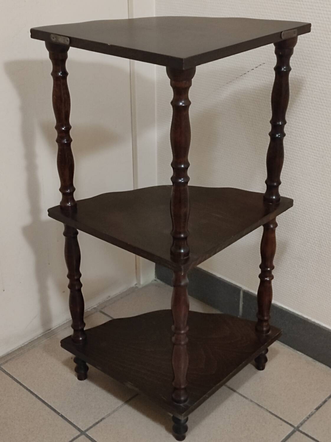 Étagère d'angle vintage à 3 niveaux