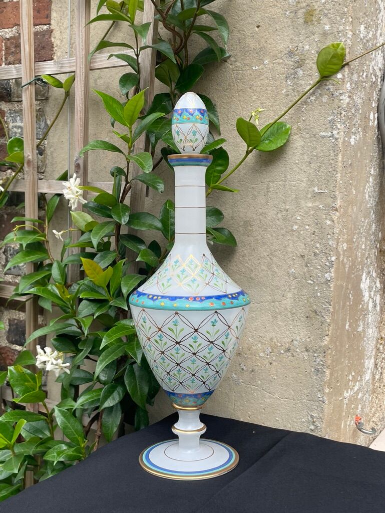 Large signed decanter - Hand decoration - XXth